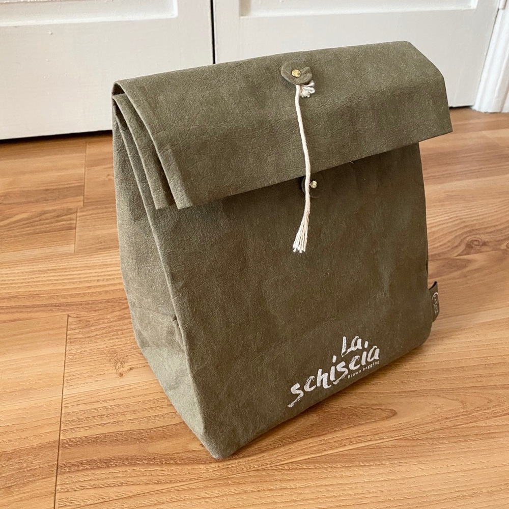 LA SCHISCIA GREEN REUSABLE ECO FRIENDLY LUNCH BAG EATALY NYC